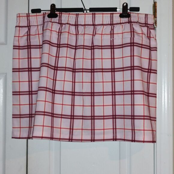 Lady Hagen Clubhouse 16" Woven golf  Skort Plaid Pink Sz XXL NWT - Picture 2 of 9